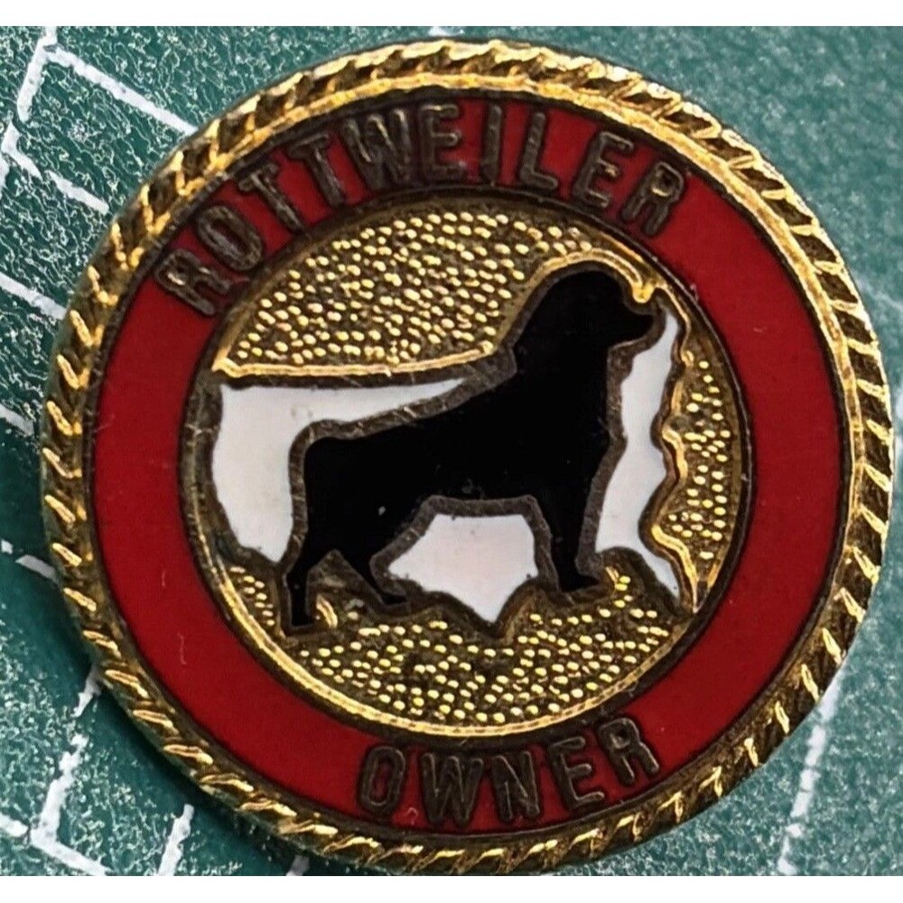 Vintage Gold/Red Rottweiler Lapel Pin Dog Breed